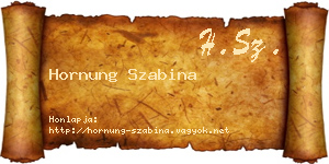 Hornung Szabina névjegykártya